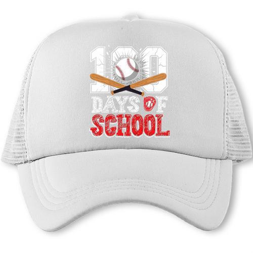 100 Days Of School Baseball 100 Days Smarter Boys Student Trucker Cap - Sportilla