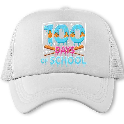 100 Days Of School Drip Ice Cream Baseball For Teacher Kids Premium Tri-Blend Trucker Cap - Sportilla