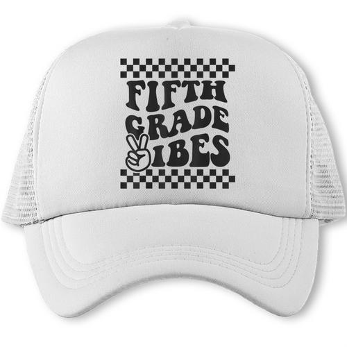 1st Day Of 5th Grade Vibes Retro Girls Back To School Boys Trucker Cap - Savourry