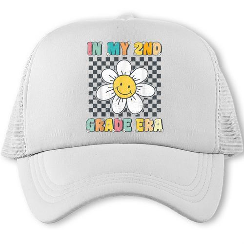 In My 2nd Grade Era Retro Groovy Second Grade Back To School Trucker Cap - Savourry