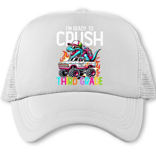 3rd Grade Back To School Kids Ready To Crush Third Grade Premium Tri-Blend Trucker Cap - Savourry