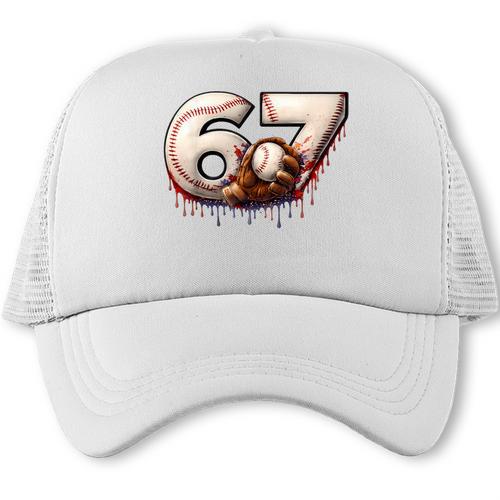 6 7 Six Seven American Baseball Graphic Trucker Cap - Sportilla