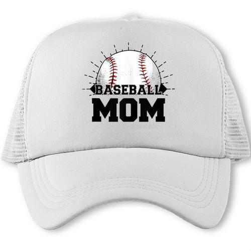 American Flag Patriotic Game Day Baseball Mom Trucker Cap - Sportilla