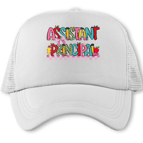 Assistant Principal Coquette Bow Pencil Cute Back To School Trucker Cap - Savourry