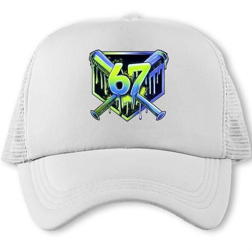Awesome 67 Baseball Drip Effect Baseball 6-7 Meme Graphic Premium Tri-Blend Trucker Cap - Sportilla