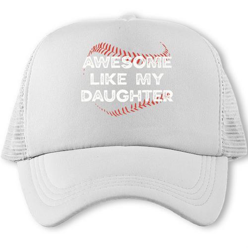 Awesome Like My Daughter Baseball Dad Premium Trucker Cap - Sportilla