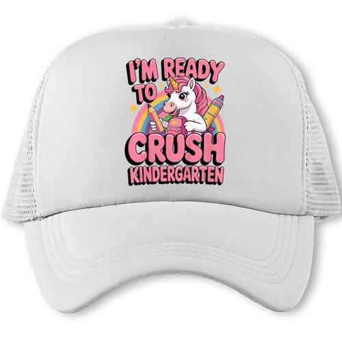 Back To School I'm Ready To Crush Kindergarten Unicorn Trucker Cap - Savourry