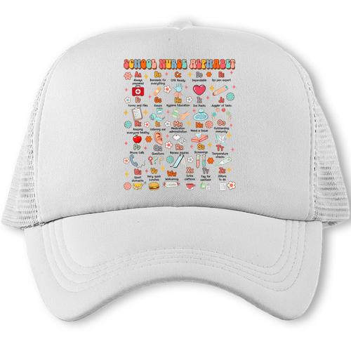 Back To School School Nurse Alphabet School Nurse Life Trucker Cap - Savourry