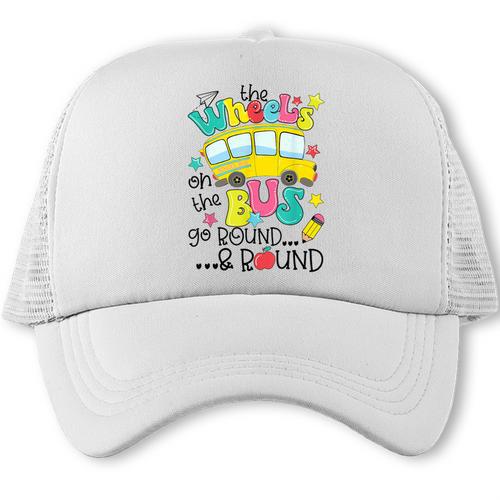 Back To School The WHEELS On The BUS Toddler Kids Boys Trucker Cap - Savourry