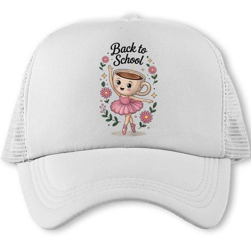 Ballerina Cappuccina Girls Italian Brainrot Back To School Trucker Cap - Savourry