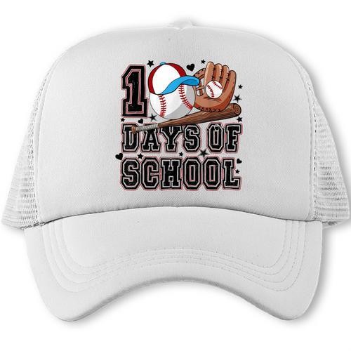 Baseball 100 Days Of School Happy 100th Day Teachers Kids Trucker Cap - Sportilla