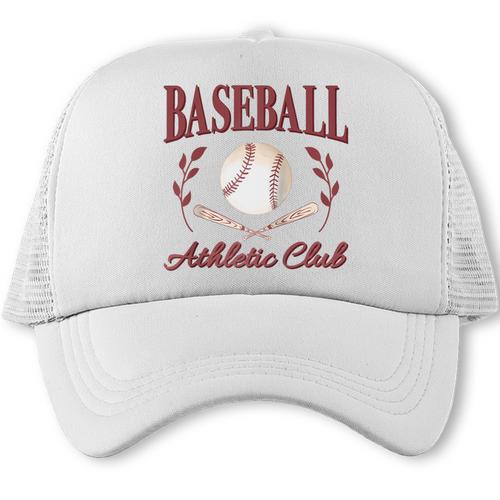 Baseball Athletic Social Club Baseball Mom Trendy Baseball Raglan Baseball Tee Trucker Cap - Sportilla