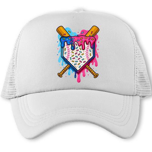 Baseball Boys Ice Cream Drip Baseball Trucker Cap - Sportilla