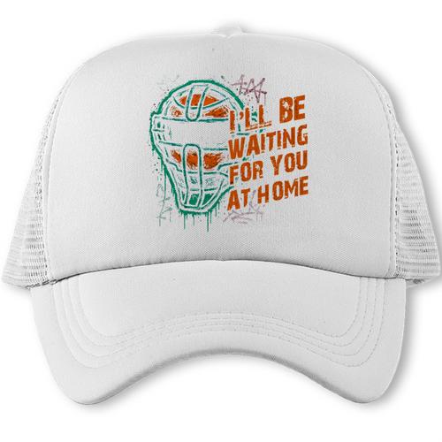 Baseball Catcher Waiting At Home Aggressive Player Quote Trucker Cap - Sportilla