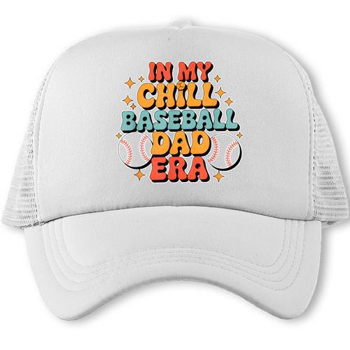 Baseball In My Chill Baseball Dad Era Retro Bright Vibes Trucker Cap - Sportilla