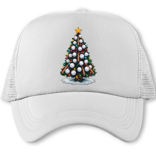 Baseball Christmas Tree Men Boys Youth Santa Sports Trucker Cap - Sportilla