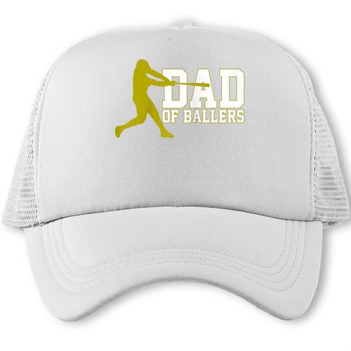 Baseball Dad Of Ballers Raglan Baseball Tee Trucker Cap - Sportilla