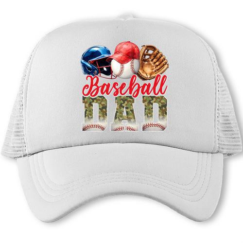 Baseball Dad Camo Father's Day Baseball Stuff Men Premium Trucker Cap - Sportilla