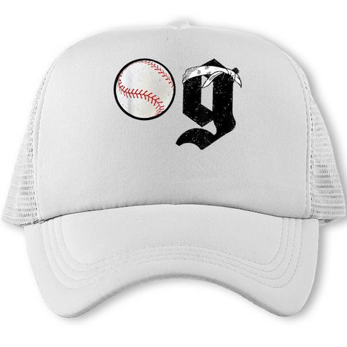 Baseball Dad Coach Old Head OG Old School Baller White Trucker Cap - Sportilla