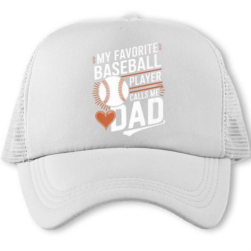 Baseball Dad My Favorite Baseball Player Calls Me Dad Premium Trucker Cap - Sportilla