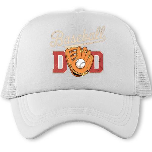 Baseball Dad Fireball Sports Father Fathers Day Daddy Premium Trucker Cap - Sportilla