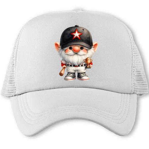 Baseball Dad Gnome For Baseball Lover With Winner Trophy Premium Tri-Blend Trucker Cap - Sportilla