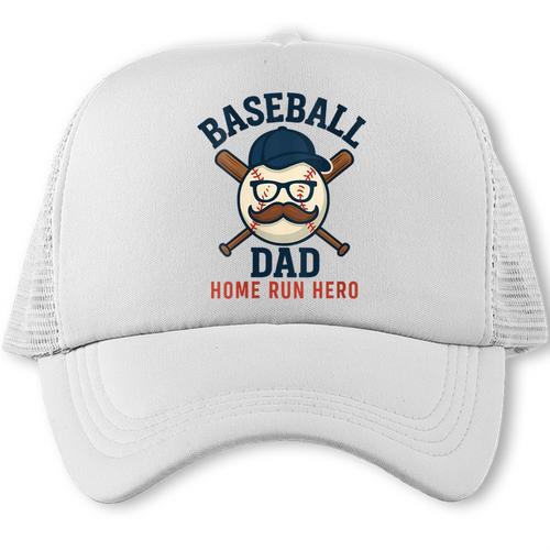 Baseball Dad Home Run Hero For Sports Dad Coach Trucker Cap - Sportilla