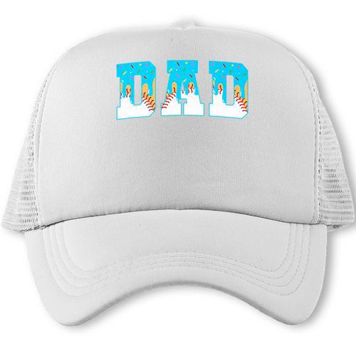 Baseball Dad Ice Cream Drip Happy Fathers Day Premium Trucker Cap - Sportilla