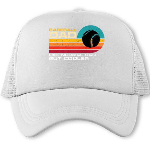 Baseball Dad Like Normal Dad But Cooler Fathers Day Premium Trucker Cap - Sportilla