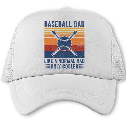 Baseball Dad Like A Normal Dad Only Cooler Premium Trucker Cap - Sportilla