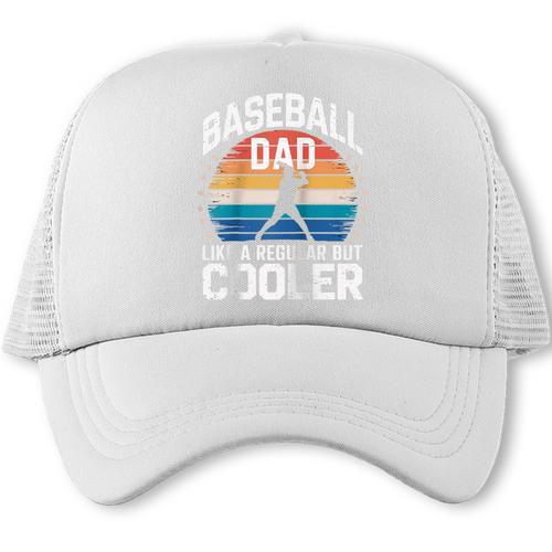 Baseball Dad Like a Regular Dad But Cooler Raglan Baseball Tee Trucker Cap - Sportilla