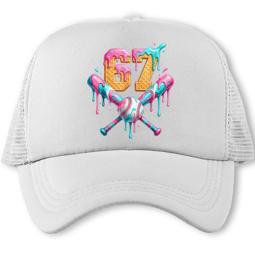 Baseball Drip 67 Six Seven Number 67 Player 67th Birthday Trucker Cap - Sportilla