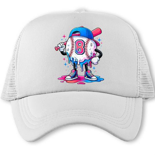 Baseball Drip 8th 8 Year Old Birthday Boys Pitcher Player Trucker Cap - Sportilla