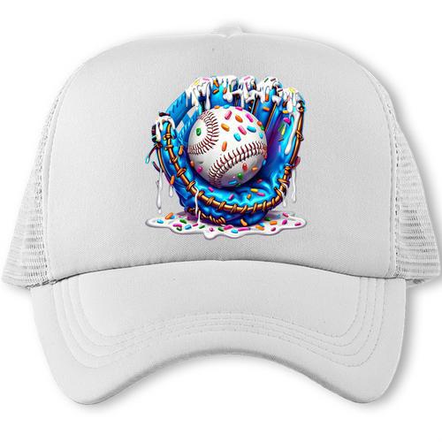 Baseball Drip For Boys Ice Cream Drip Youth Baseball Boys Premium Tri-Blend Trucker Cap - Sportilla