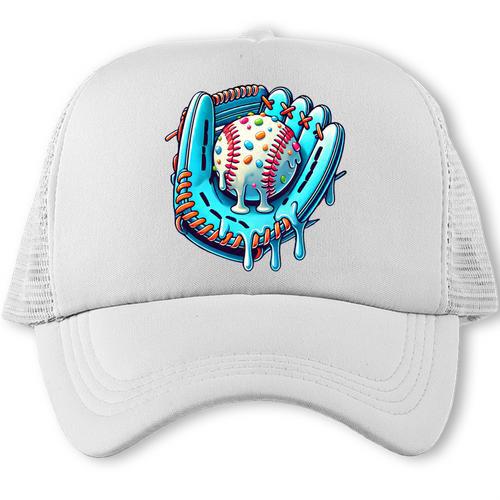 Baseball Drip Ice Cream Sprinkles Baseball Player Premium Tri-Blend Trucker Cap - Sportilla