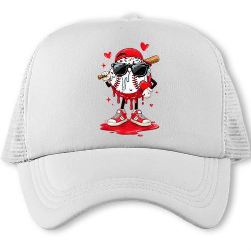 Baseball Drip Ice Cream Sunglasses Boys Youth Kids Valentine Trucker Cap - Sportilla