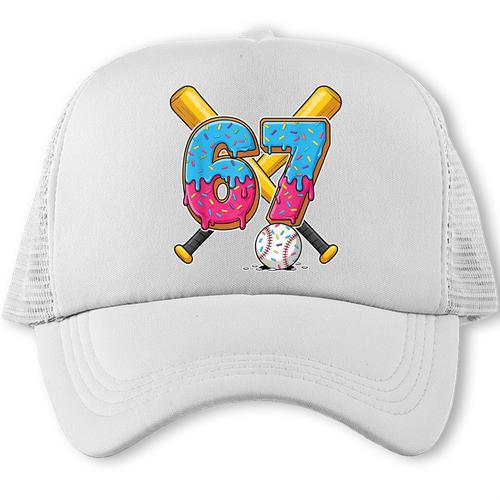 Baseball Drip Number 67 Player 67th Birthday Meme Gen Alpha Trucker Cap - Sportilla