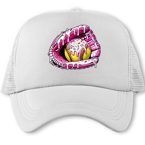 Baseball Glove Drip Shirt Ice Cream Dripping Girls Pocket Premium Trucker Cap - Sportilla
