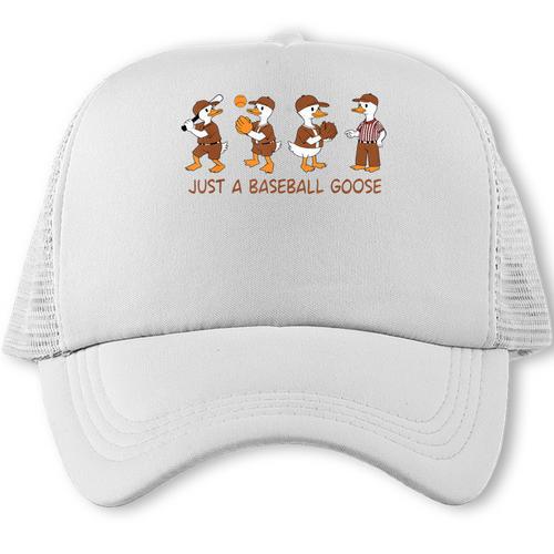 Baseball Goose Baseball Silly Goose Game Day Sports Trucker Cap - Sportilla