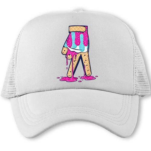 Baseball Ice Cream Drip Boys Glove Sprinkles Baseball Lover Trucker Cap - Sportilla