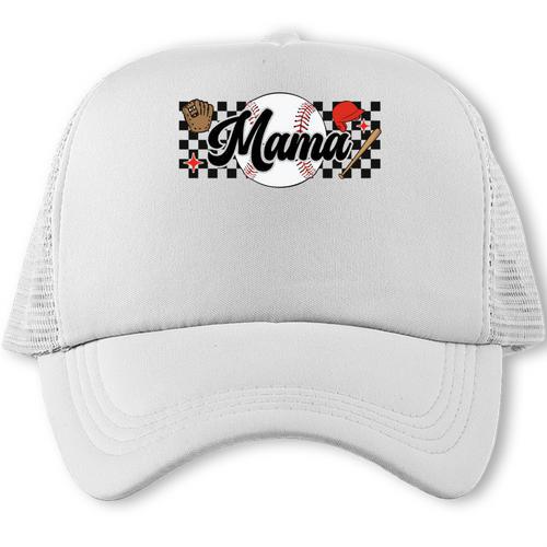 Baseball Mama Game Day Vibes Women Baseball Mom Trucker Cap - Sportilla