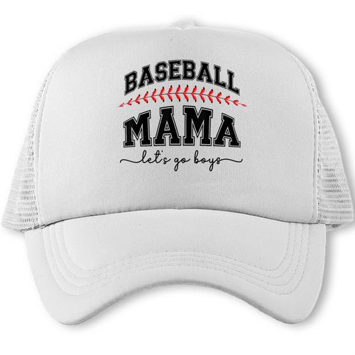 Baseball Mama Lets Go Boys Mother Baseball Mom Trucker Cap - Sportilla