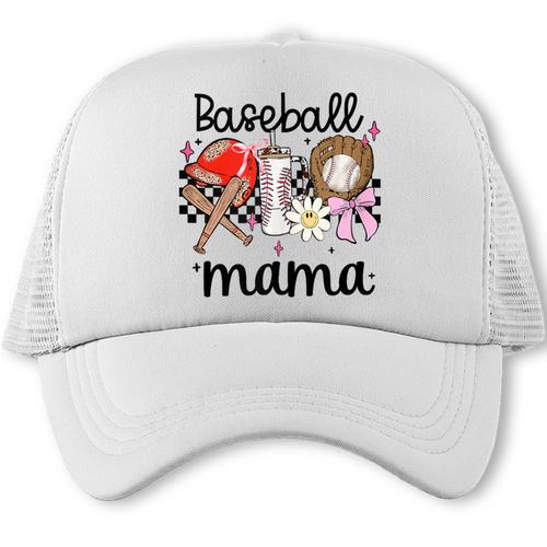 Baseball Mama Baseball Mom Cute T-Ball Mom Ballpark Mom Trucker Cap - Sportilla