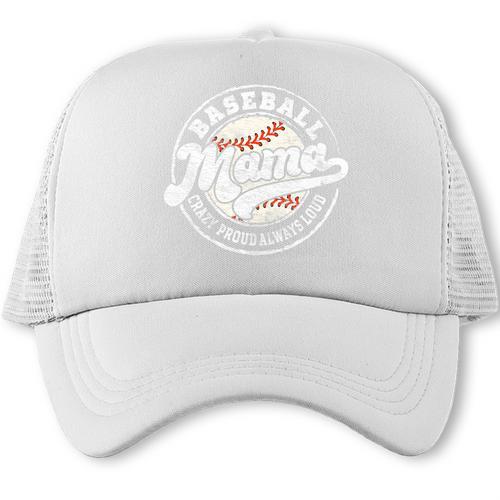 Baseball Mama Baseball Mom Matching Family Crazy Proud Premium Trucker Cap - Sportilla