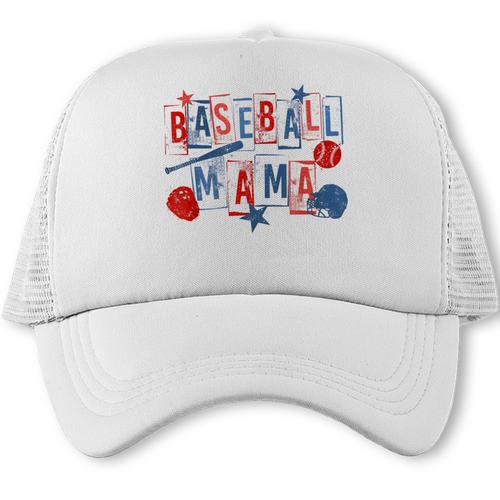 Baseball Mama Mom Mother Vintage Game Day Trucker Cap - Sportilla