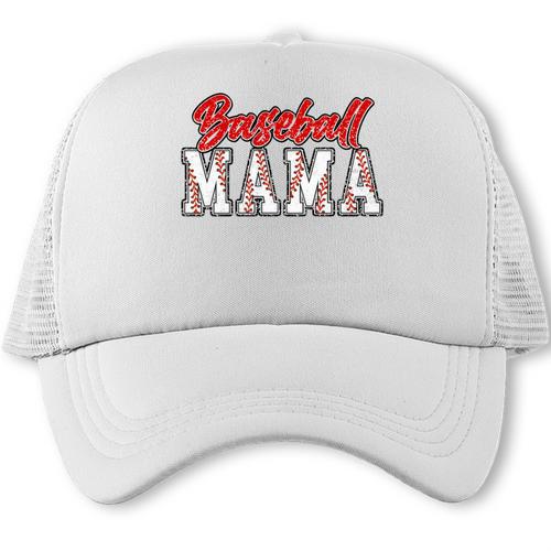 Baseball Mama Retro Groovy Baseball Mom Women Mother's Day Trucker Cap - Sportilla