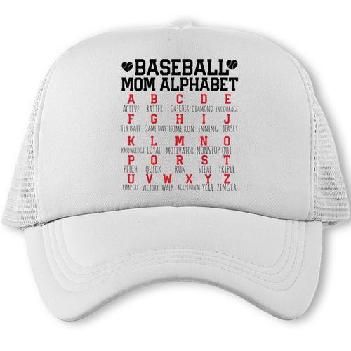 Baseball Mom Alphabet Trucker Cap - Sportilla