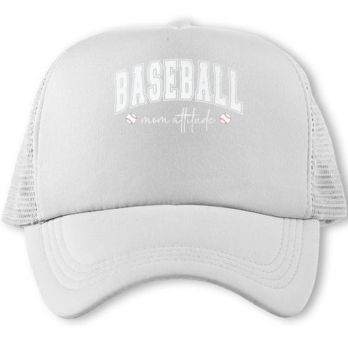 Baseball Mom Attitude Cute Baseball Mom's Sport And Athletic Premium Trucker Cap - Sportilla