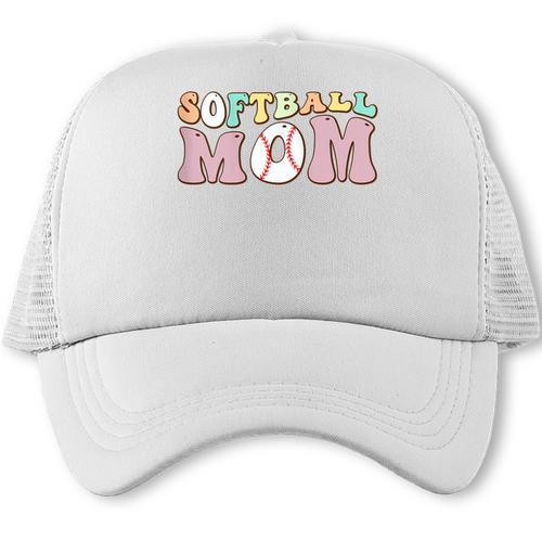 Baseball Mom Bleached Messy Bun Game Day Trucker Cap - Sportilla