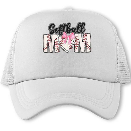 Baseball Mom Coquette Women Girls Baseball Mama Trucker Cap - Sportilla